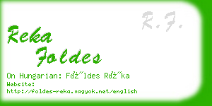 reka foldes business card